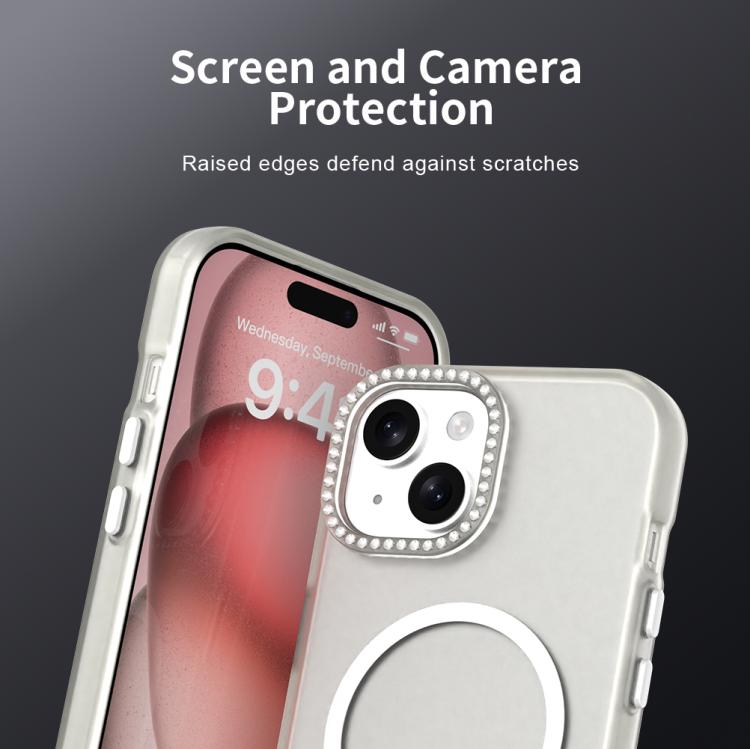 Candy Diamond Magsafe Frosted PC Hybrid TPU Phone Case, For iPhone 15 Plus, For iPhone 15, For iPhone 14 Pro Max, For iPhone 13 Pro