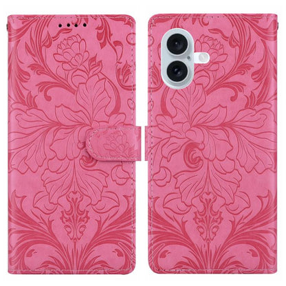 Embossed Floral Pattern Leather Phone Case, For iPhone 16e, For iPhone 16 Pro Max, For iPhone 16 Pro, For iPhone 16 Plus, For iPhone 16, For iPhone 15 Pro Max