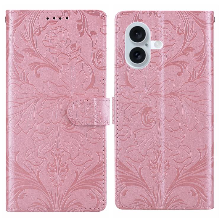 Embossed Floral Pattern Leather Phone Case, For iPhone 16e, For iPhone 16 Pro Max, For iPhone 16 Pro, For iPhone 16 Plus, For iPhone 16, For iPhone 15 Pro Max