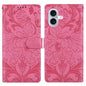 Embossed Floral Pattern Leather Phone Case, For iPhone 16e, For iPhone 16 Pro Max, For iPhone 16 Pro, For iPhone 16 Plus, For iPhone 16, For iPhone 15 Pro Max