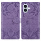 Embossed Floral Pattern Leather Phone Case, For iPhone 16e, For iPhone 16 Pro Max, For iPhone 16 Pro, For iPhone 16 Plus, For iPhone 16, For iPhone 15 Pro Max