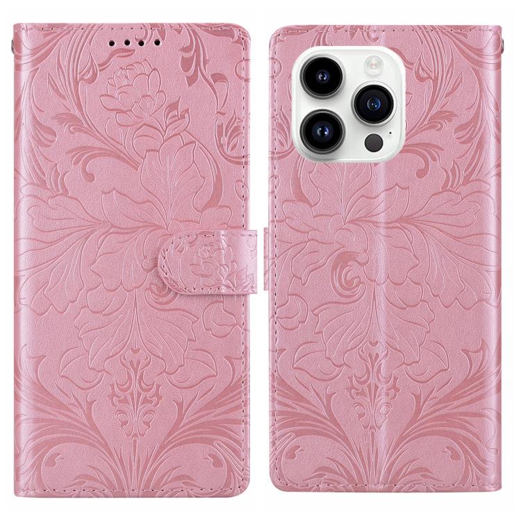 Embossed Floral Pattern Leather Phone Case, For iPhone 15 Pro
