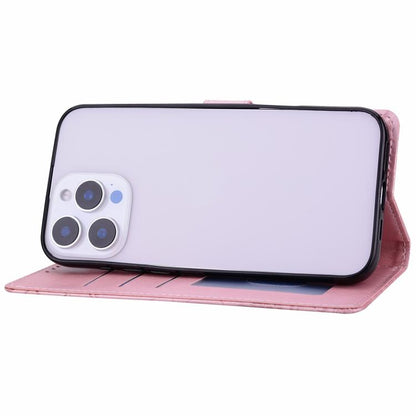 Embossed Floral Pattern Leather Phone Case, For iPhone 15 Pro