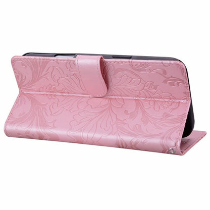 Embossed Floral Pattern Leather Phone Case, For iPhone 15 Pro