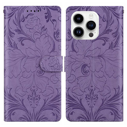 Embossed Floral Pattern Leather Phone Case, For iPhone 16e, For iPhone 16 Pro Max, For iPhone 16 Pro, For iPhone 16 Plus, For iPhone 16, For iPhone 15 Pro Max