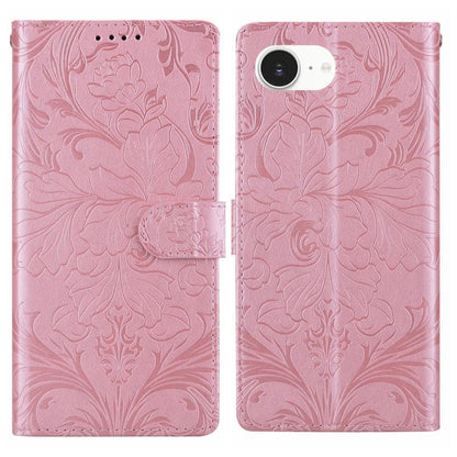 Embossed Floral Pattern Leather Phone Case, For iPhone 16e, For iPhone 16 Pro Max, For iPhone 16 Pro, For iPhone 16 Plus, For iPhone 16, For iPhone 15 Pro Max