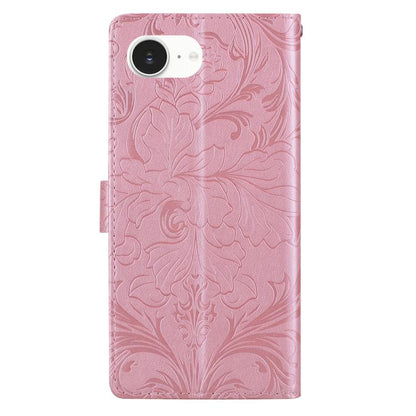 Embossed Floral Pattern Leather Phone Case, For iPhone 16e, For iPhone 16 Pro Max, For iPhone 16 Pro, For iPhone 16 Plus, For iPhone 16, For iPhone 15 Pro Max
