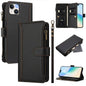 Magnetic Closure 9 Card Slots Zipper Leather Case with Hand Strap