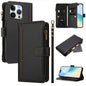 Magnetic Closure 9 Card Slots Zipper Leather Case with Hand Strap