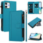 Magnetic Closure 9 Card Slots Zipper Leather Case with Hand Strap