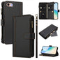 Magnetic Closure 9 Card Slots Zipper Leather Case with Hand Strap