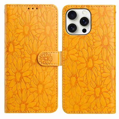 Daisy Embossed Leather Phone Case, For iPhone 16e, For iPhone 16 Pro Max