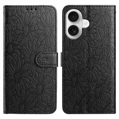 Daisy Embossed Leather Phone Case, For iPhone 16, For iPhone 15 Pro Max
