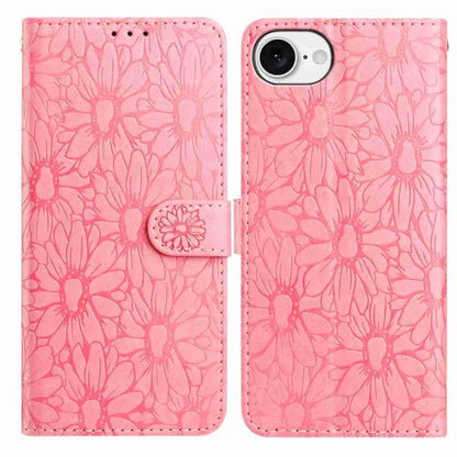 Daisy Embossed Leather Phone Case, For iPhone 17e / 16e, For iPhone 17