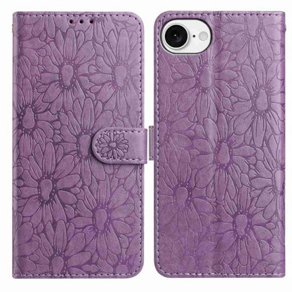 Daisy Embossed Leather Phone Case, For iPhone 17e / 16e, For iPhone 17