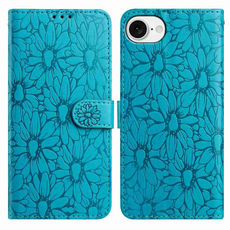 Daisy Embossed Leather Phone Case, For iPhone 17e / 16e, For iPhone 17