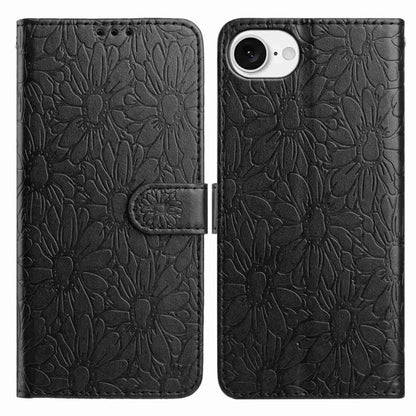 Daisy Embossed Leather Phone Case, For iPhone 17e / 16e, For iPhone 17