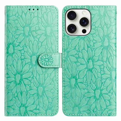 Daisy Embossed Leather Phone Case, For iPhone 16, For iPhone 15 Pro Max