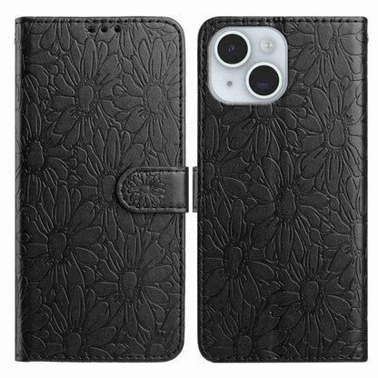 Daisy Embossed Leather Phone Case, For iPhone 15 Pro, For iPhone 15 Plus