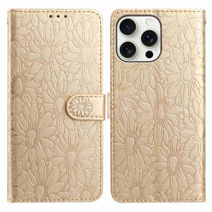 Daisy Embossed Leather Phone Case, For iPhone 14 Pro Max, For iPhone SE 2022 / SE 2020 / 8 / 7
