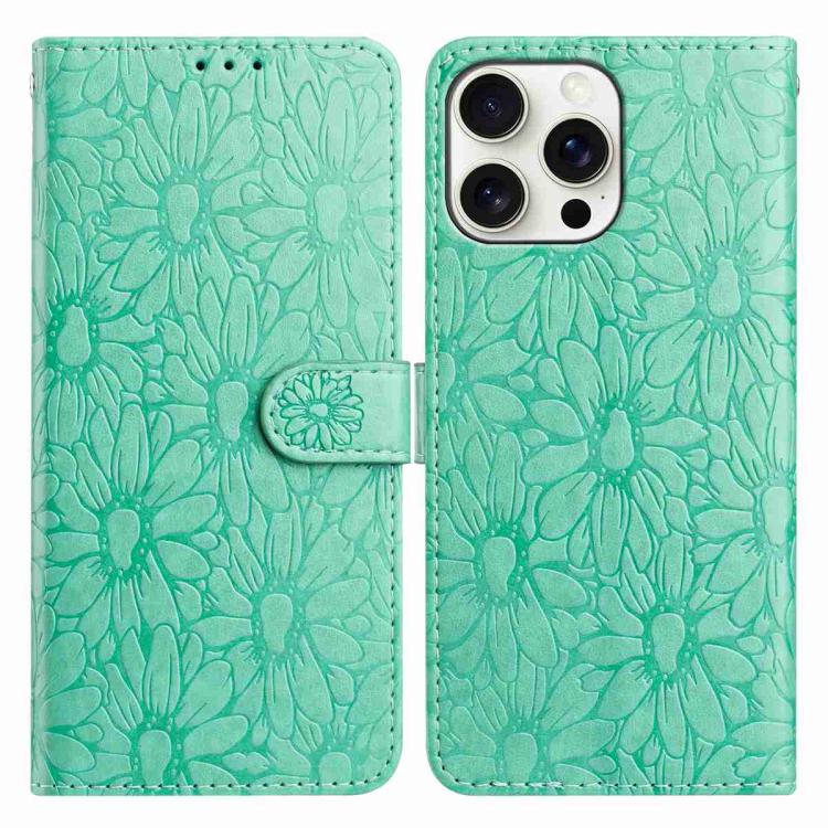 Daisy Embossed Leather Phone Case, For iPhone 14 Pro Max, For iPhone SE 2022 / SE 2020 / 8 / 7