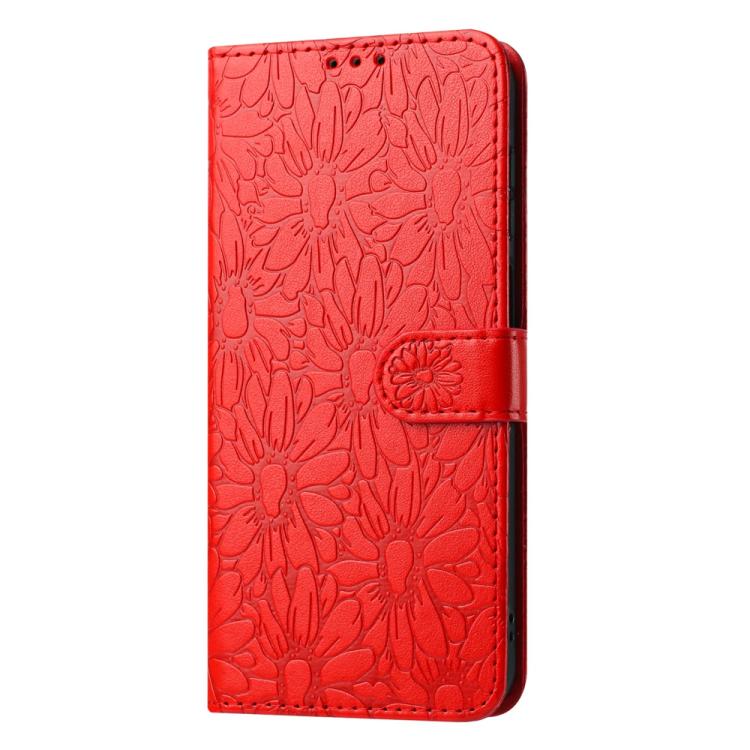 Daisy Embossed Leather Phone Case, For iPhone 14, For iPhone 14 Pro