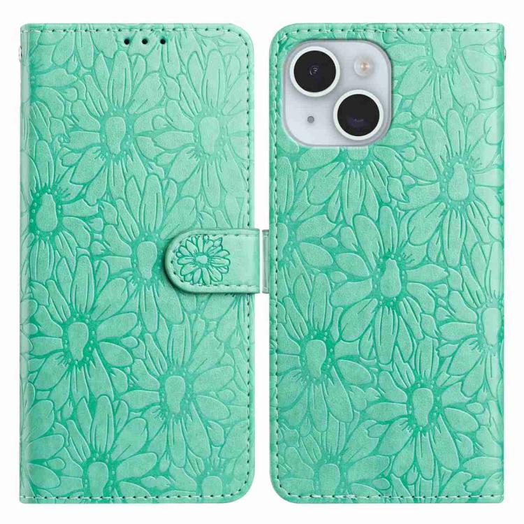 Daisy Embossed Leather Phone Case, For iPhone 14, For iPhone 14 Pro