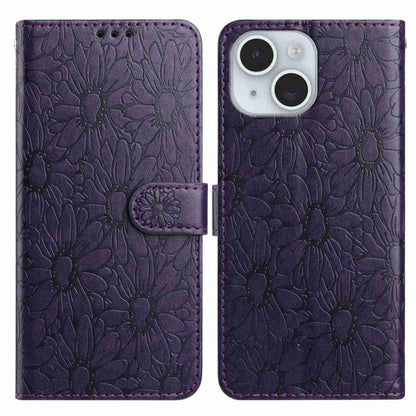 Daisy Embossed Leather Phone Case, For iPhone 14, For iPhone 14 Pro