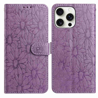 Daisy Embossed Leather Phone Case, For iPhone 13 Pro Max, For iPhone 13 Pro