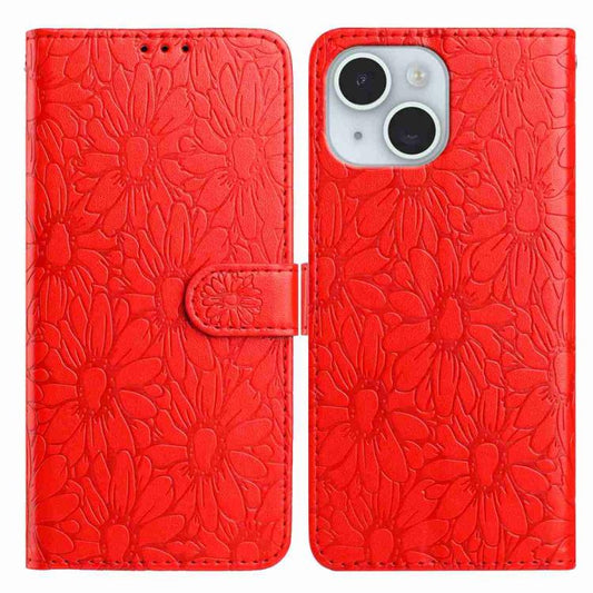Daisy Embossed Leather Phone Case, For iPhone 13, For iPhone 12 / 12 Pro