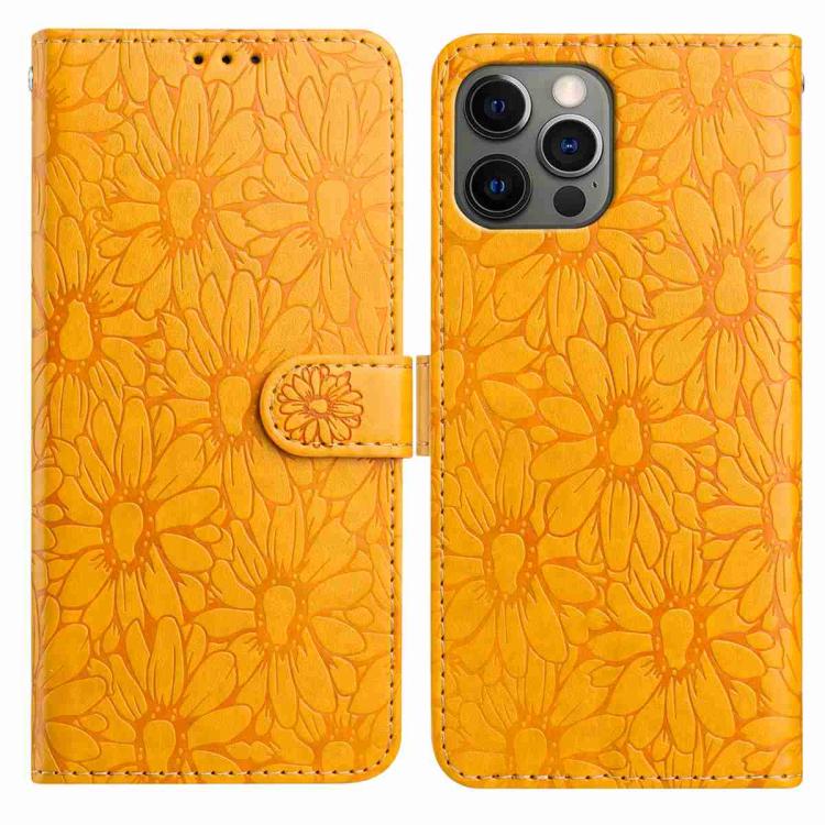 Daisy Embossed Leather Phone Case, For iPhone 13, For iPhone 12 / 12 Pro