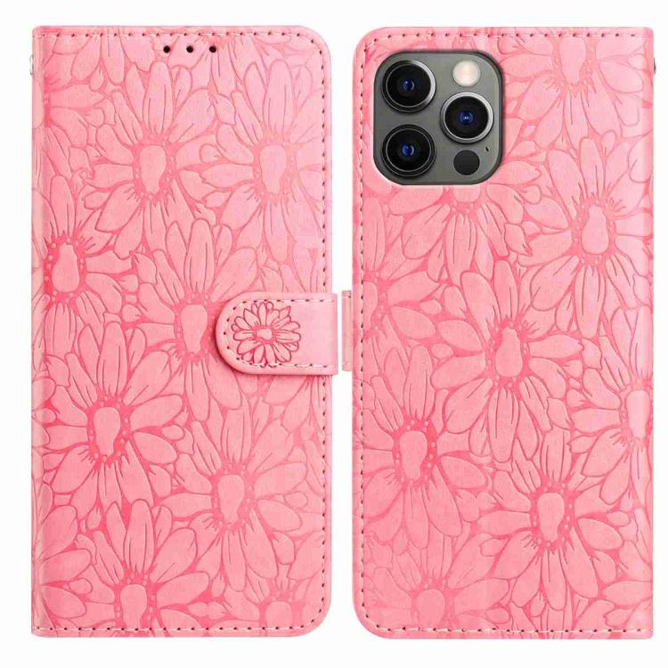 Daisy Embossed Leather Phone Case, For iPhone 13, For iPhone 12 / 12 Pro