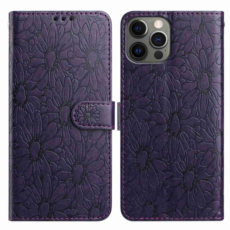 Daisy Embossed Leather Phone Case, For iPhone 12 Pro Max, For iPhone 11 Pro Max