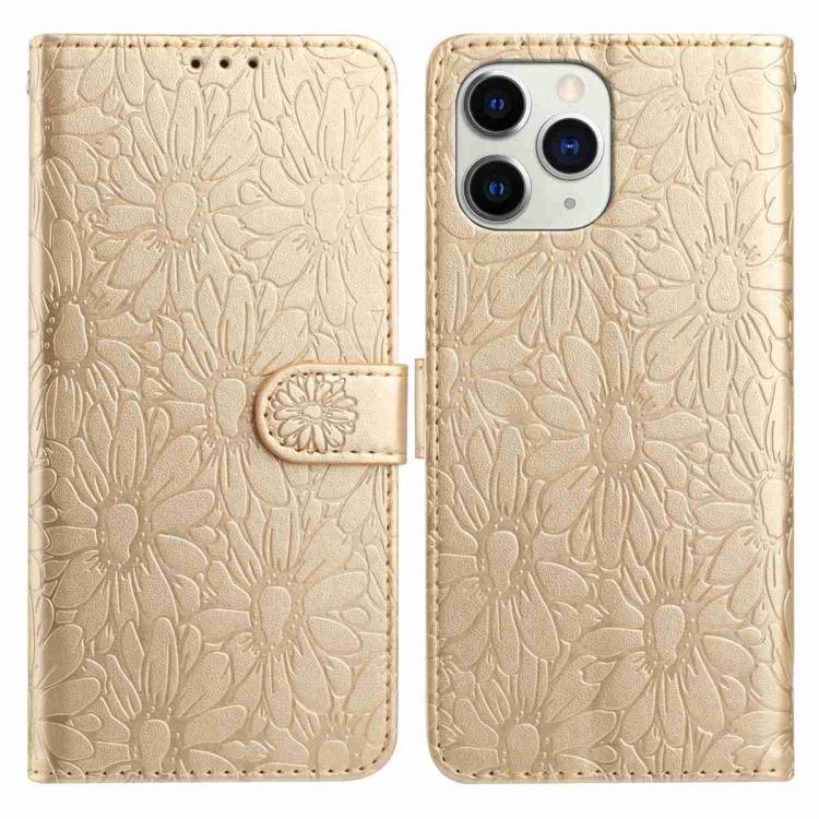 Daisy Embossed Leather Phone Case, For iPhone 12 Pro Max, For iPhone 11 Pro Max