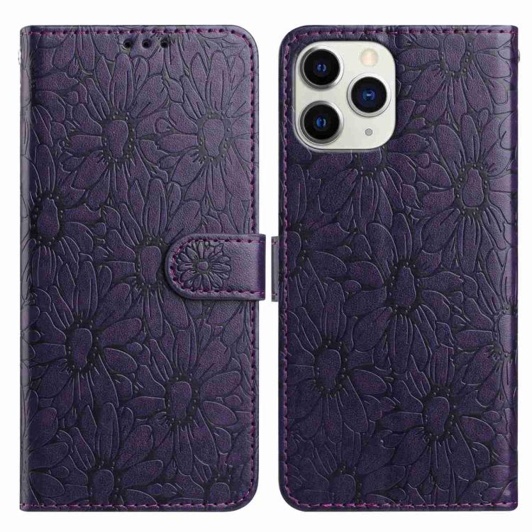 Daisy Embossed Leather Phone Case, For iPhone 12 Pro Max, For iPhone 11 Pro Max