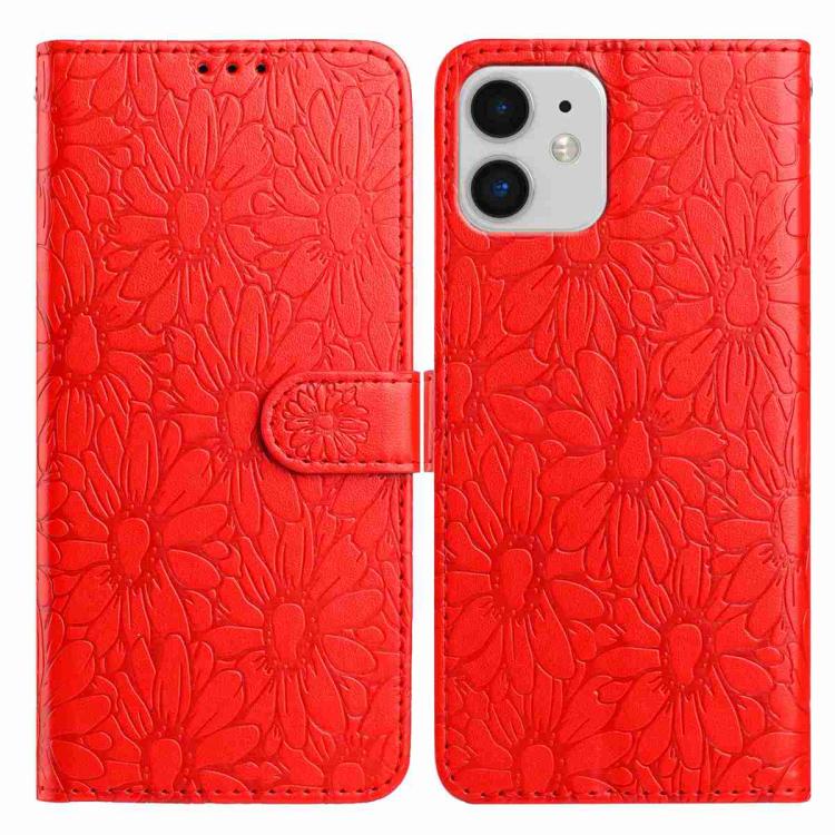 Daisy Embossed Leather Phone Case, For iPhone 11, For iPhone 11 Pro