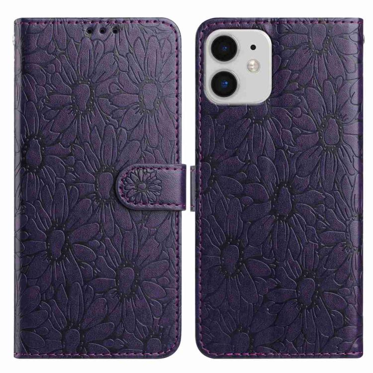 Daisy Embossed Leather Phone Case, For iPhone 11, For iPhone 11 Pro