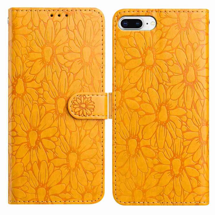 Daisy Embossed Leather Phone Case, For iPhone XS Max, For iPhone 8 Plus / 7 Plus