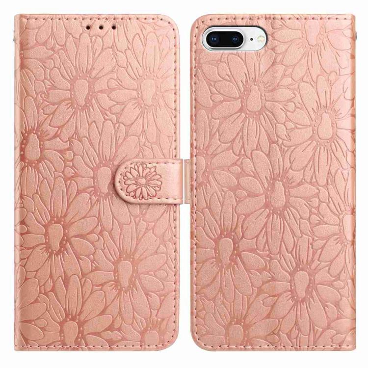 Daisy Embossed Leather Phone Case, For iPhone XS Max, For iPhone 8 Plus / 7 Plus