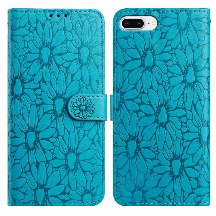 Daisy Embossed Leather Phone Case, For iPhone XS Max, For iPhone 8 Plus / 7 Plus