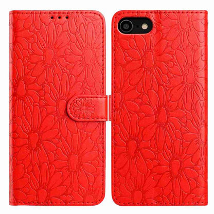 Daisy Embossed Leather Phone Case, For iPhone 14 Pro Max, For iPhone SE 2022 / SE 2020 / 8 / 7