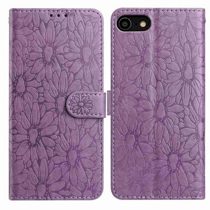 Daisy Embossed Leather Phone Case, For iPhone 14 Pro Max, For iPhone SE 2022 / SE 2020 / 8 / 7