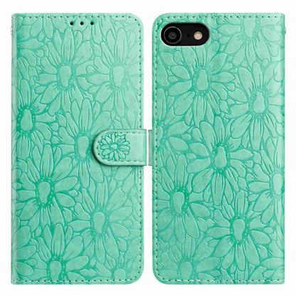 Daisy Embossed Leather Phone Case, For iPhone 14 Pro Max, For iPhone SE 2022 / SE 2020 / 8 / 7