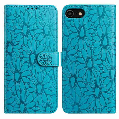 Daisy Embossed Leather Phone Case, For iPhone 14 Pro Max, For iPhone SE 2022 / SE 2020 / 8 / 7