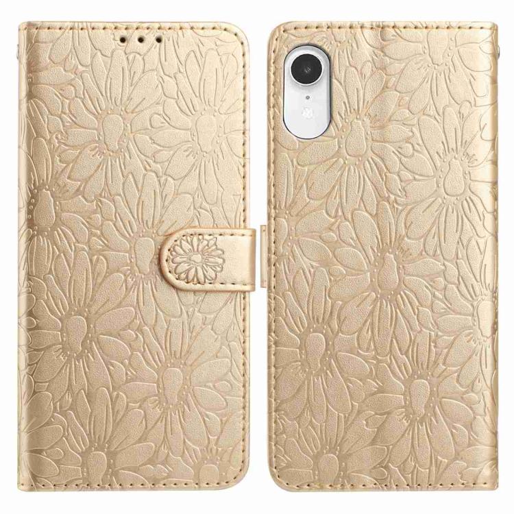 Daisy Embossed Leather Phone Case, For iPhone X / XS, For iPhone XR