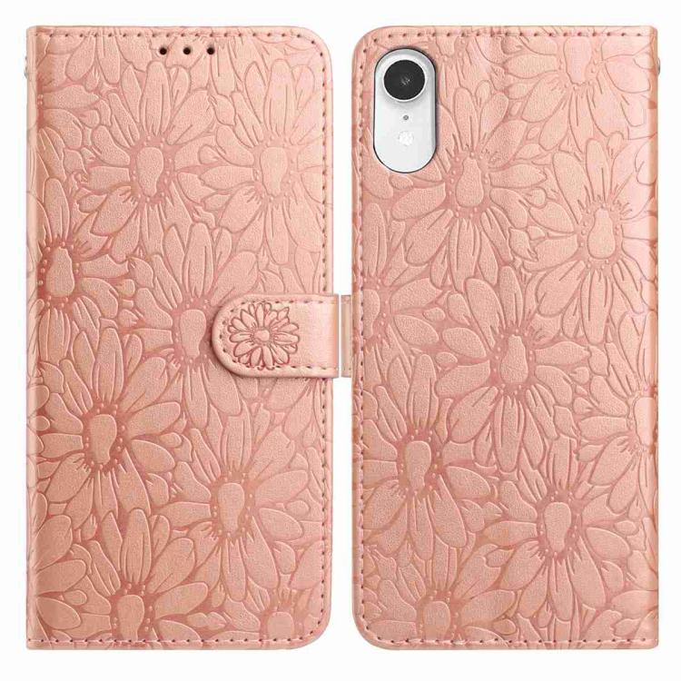 Daisy Embossed Leather Phone Case, For iPhone X / XS, For iPhone XR