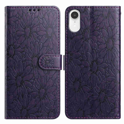 Daisy Embossed Leather Phone Case, For iPhone X / XS, For iPhone XR