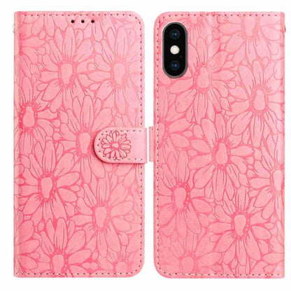 Daisy Embossed Leather Phone Case, For iPhone XS Max, For iPhone 8 Plus / 7 Plus