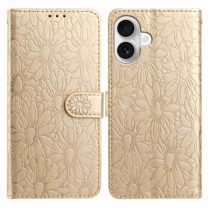 Daisy Embossed Leather Phone Case, For iPhone 17 Pro, For iPhone 17