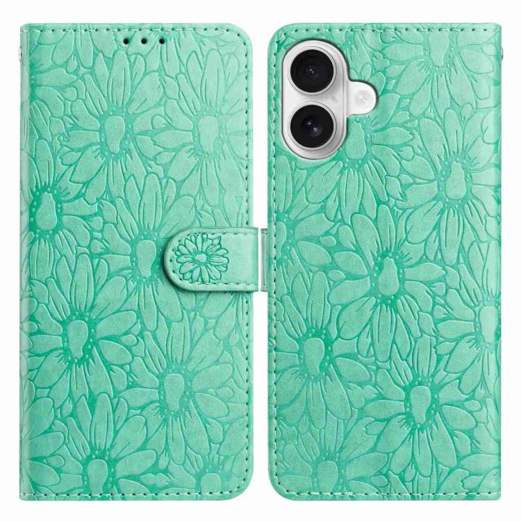 Daisy Embossed Leather Phone Case, For iPhone 17 Pro, For iPhone 17